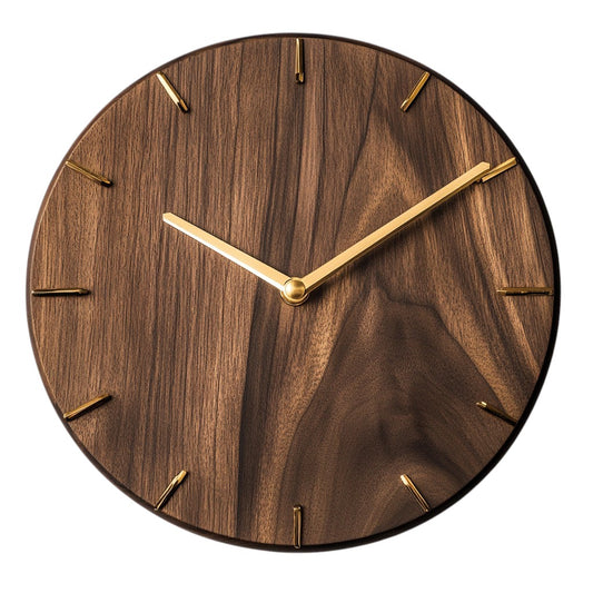 Galvwp Modern Solid Walnut Minimalist Silent Wall Clock