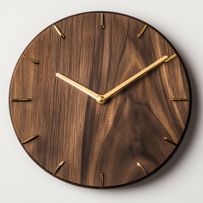 Galvwp Modern Solid Walnut Minimalist Silent Wall Clock